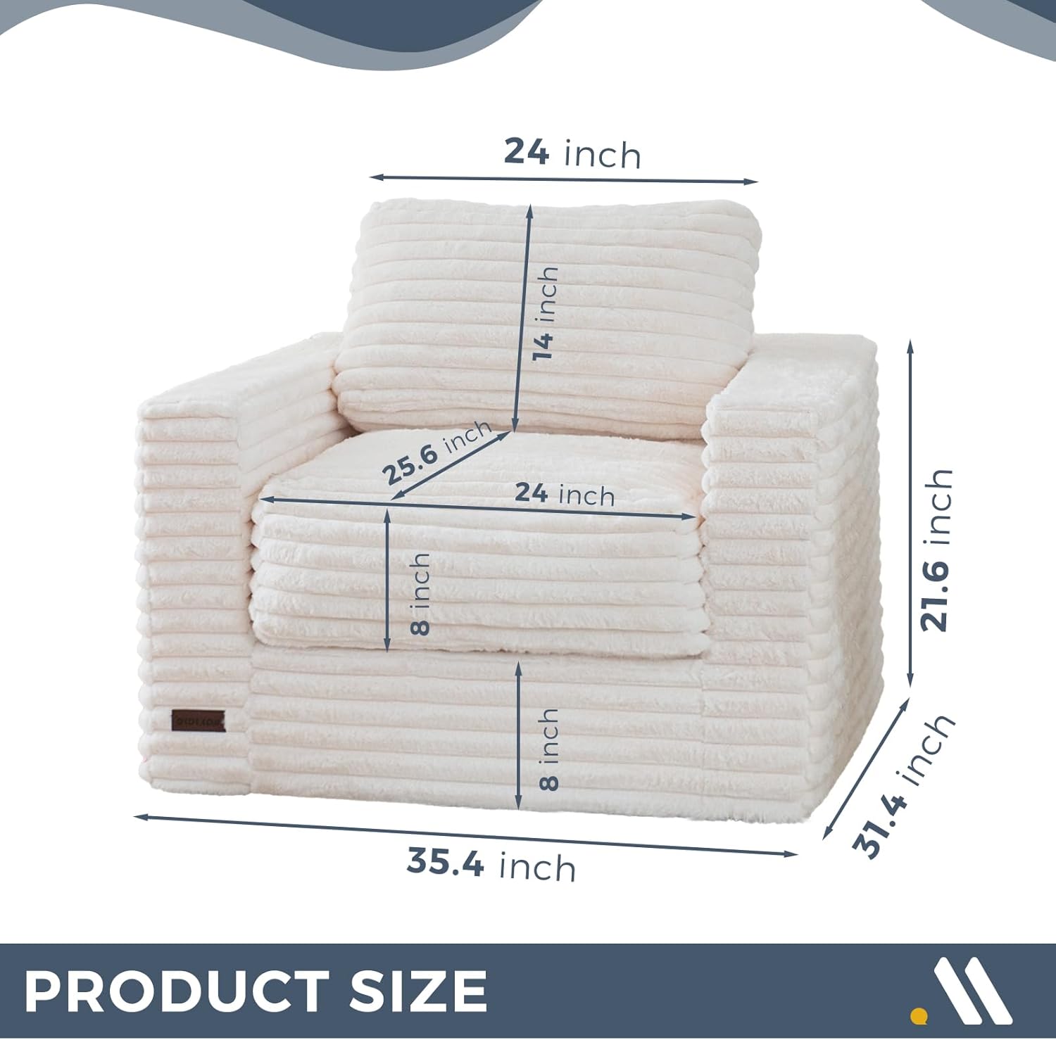 MAXYOYO Giant Bean Bag Chair for Adults with Pillows and Armrests