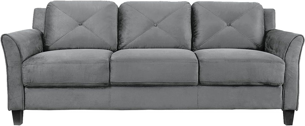 Lifestyle Harrington Sofa Upholstered Microfiber Fabric Curved Arm Couch