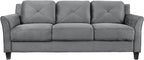 Lifestyle Harrington Sofa Upholstered Microfiber Fabric Curved Arm Couch