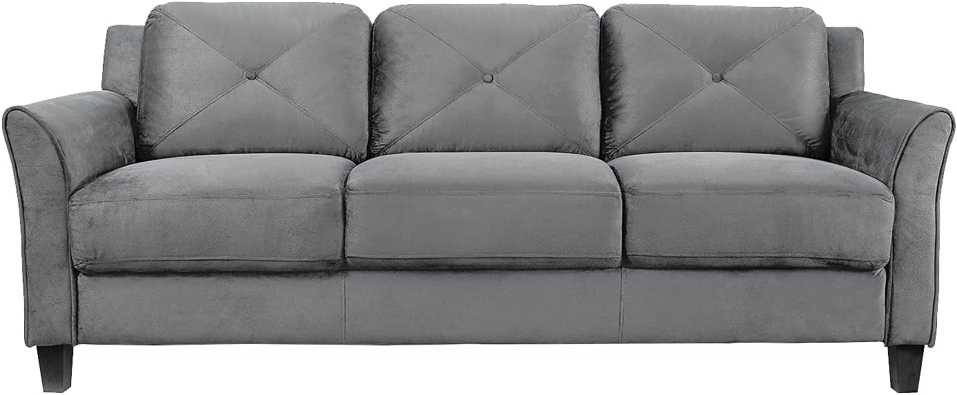 Lifestyle Harrington Sofa Upholstered Microfiber Fabric Curved Arm Couch