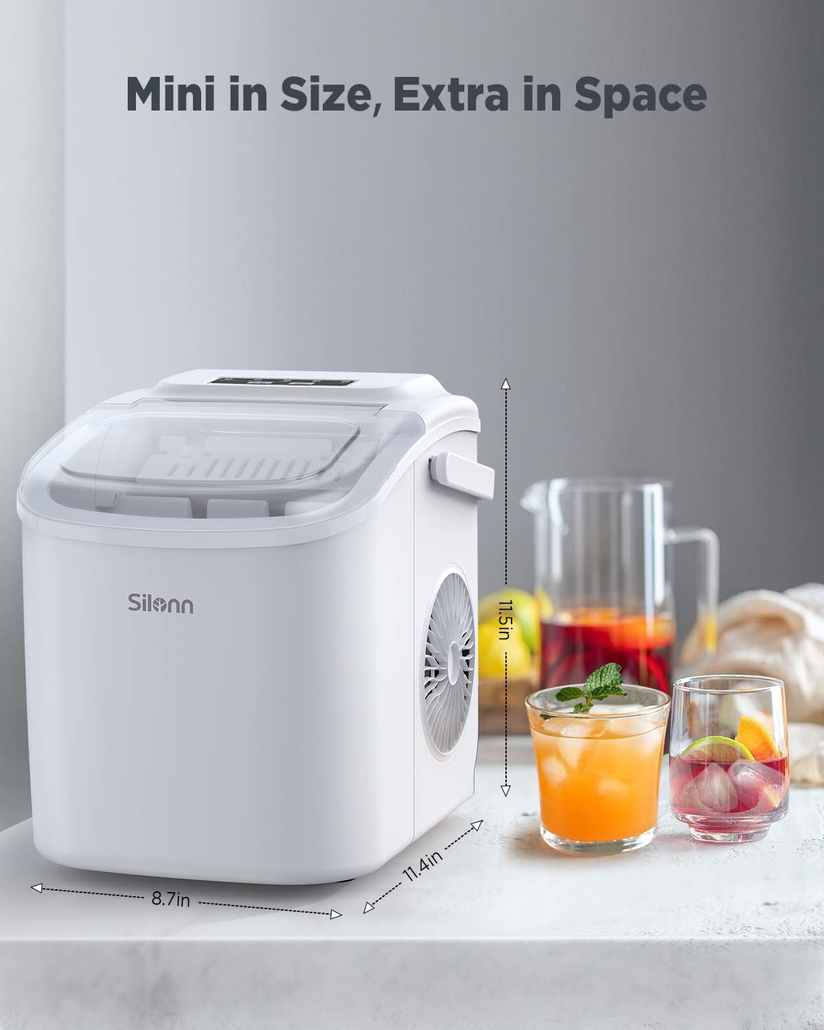 Silonn Nugget Ice Maker Countertop 33lbs Daily Soft Chewable Ice Machine