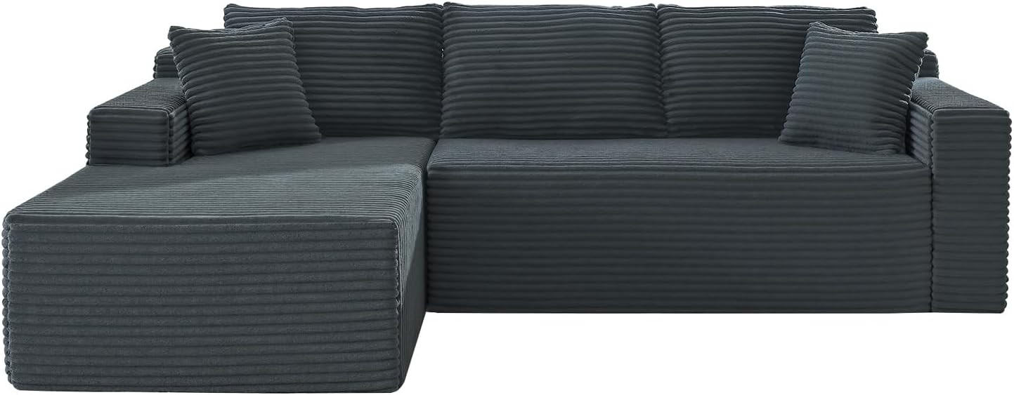 HANXIN Cloud Sectional Sofa L Shape Chaise Deep Seat Modular Living Room Couch