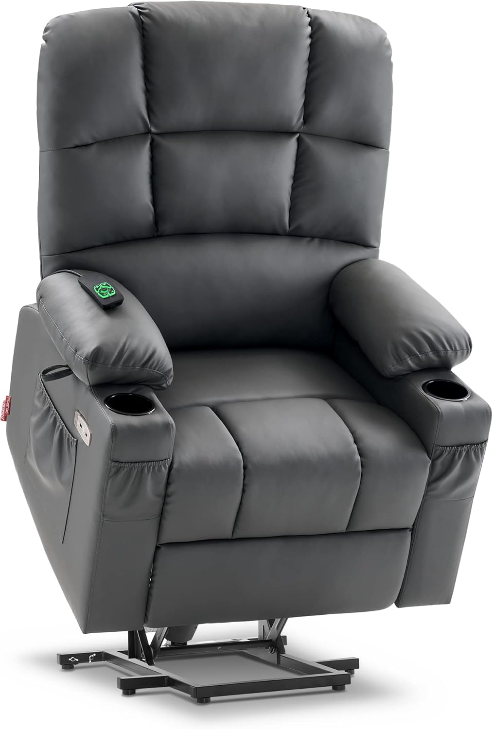MCombo Large Power Lift Recliner Chair with Dual Motor Massage Heat Faux Leather