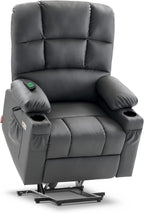 MCombo Large Power Lift Recliner Chair with Dual Motor Massage Heat Faux Leather