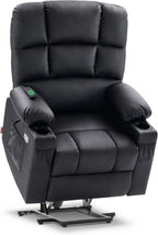 MCombo Large Power Lift Recliner Chair with Dual Motor Massage Heat Faux Leather