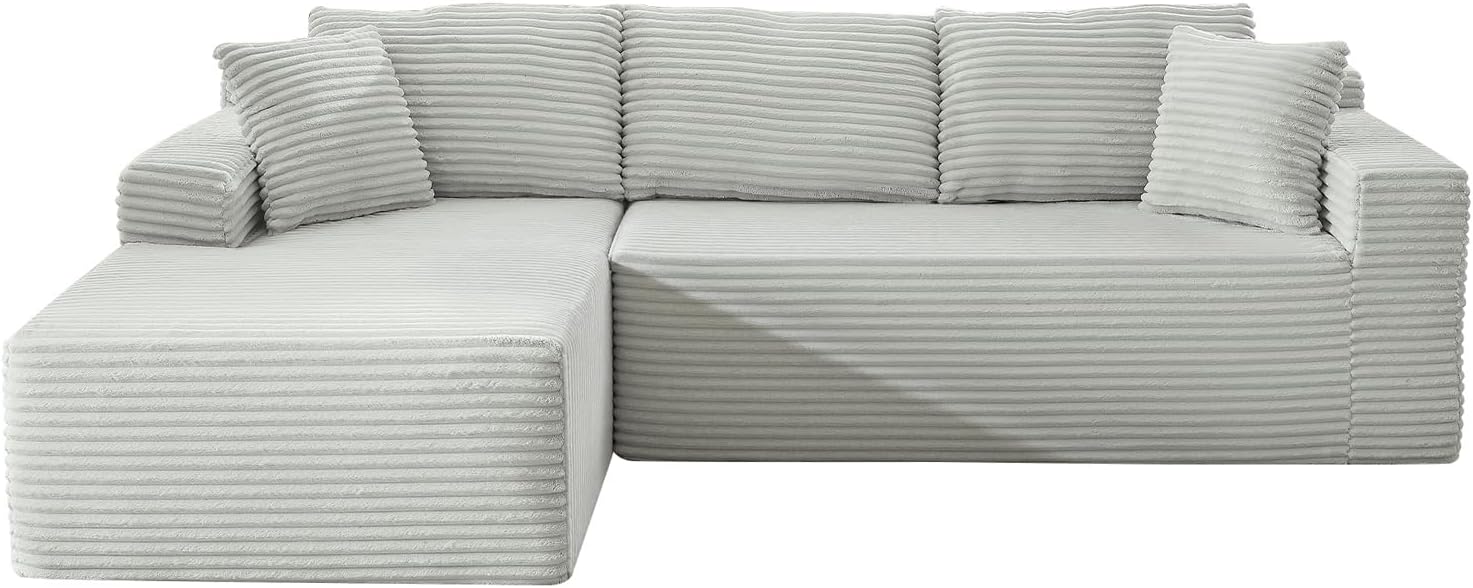 HANXIN Cloud Sectional Sofa L Shape Chaise Deep Seat Modular Living Room Couch