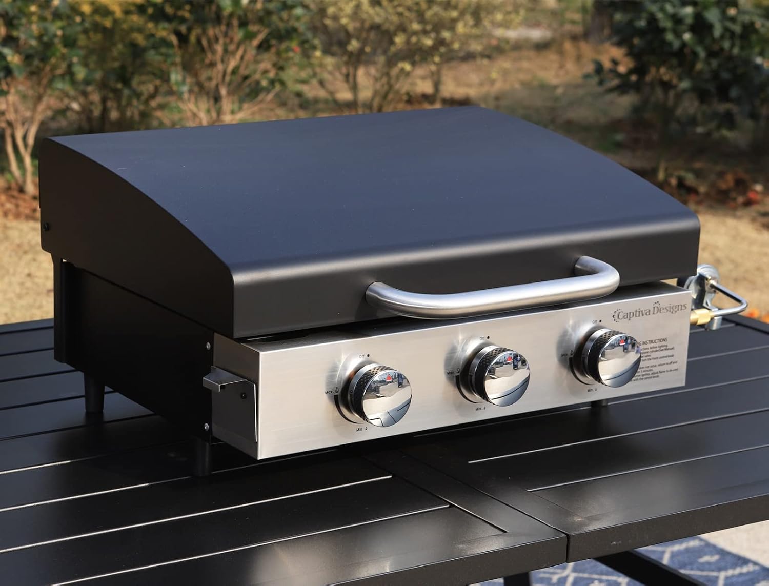 Sophia & William Charcoal and Gas Grill Combo with Side Burner Dual Fuel BBQ Grill