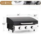 Sophia & William Charcoal and Gas Grill Combo with Side Burner Dual Fuel BBQ Grill