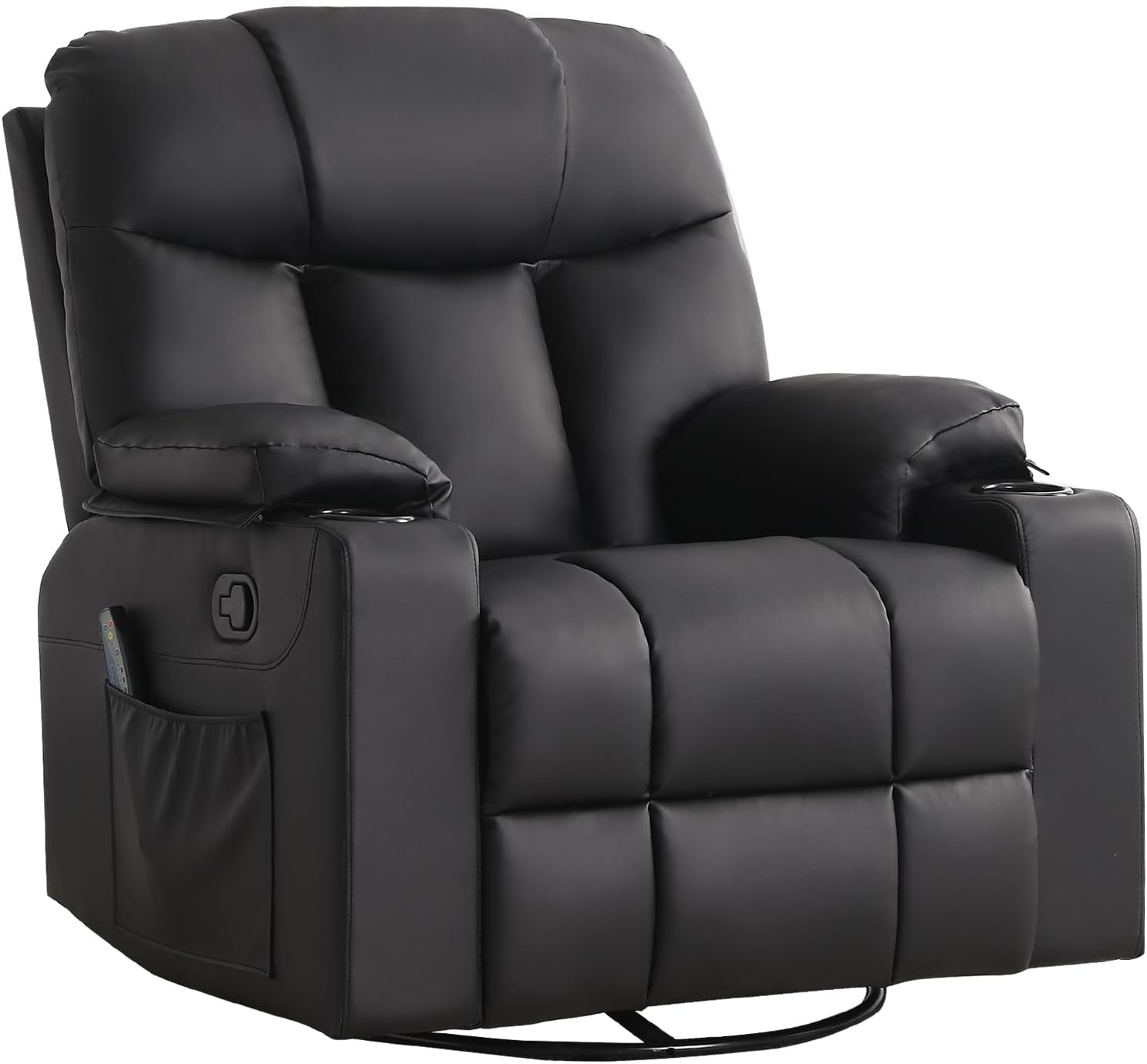 ANJ Swivel Rocker Recliner Chair Manual Fabric Small Space