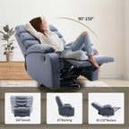 GNMLP2020 Swivel Rocker Recliner Chair Manual Small Space Nursery Living Room