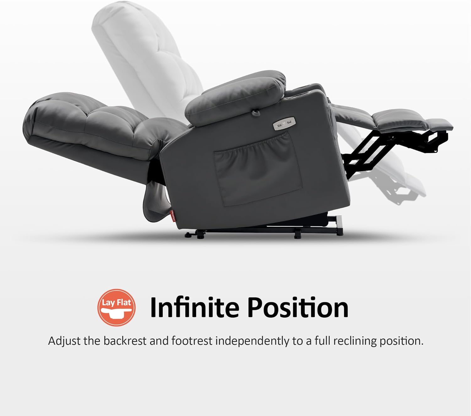 MCombo Large Power Lift Recliner Chair with Dual Motor Massage Heat Faux Leather