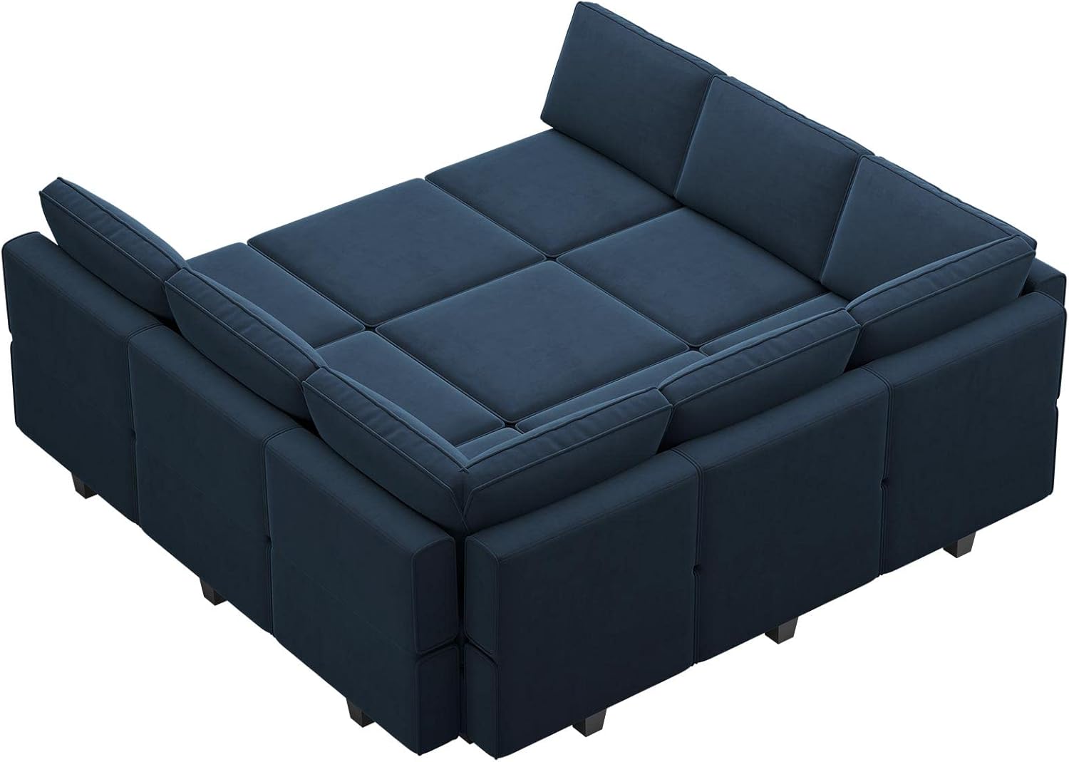 Belffin Velvet Modular Sectional Sofa with Ottoman Sleeper Bed Storage