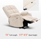 MCombo Large Power Lift Recliner Chair with Dual Motor Massage Heat Faux Leather