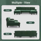 VINGLI 110 Sectional Couch U Shaped Sofa Set with Double Chaise Chenille Fabric