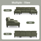 VINGLI 110 Sectional Couch U Shaped Sofa Set with Double Chaise Chenille Fabric