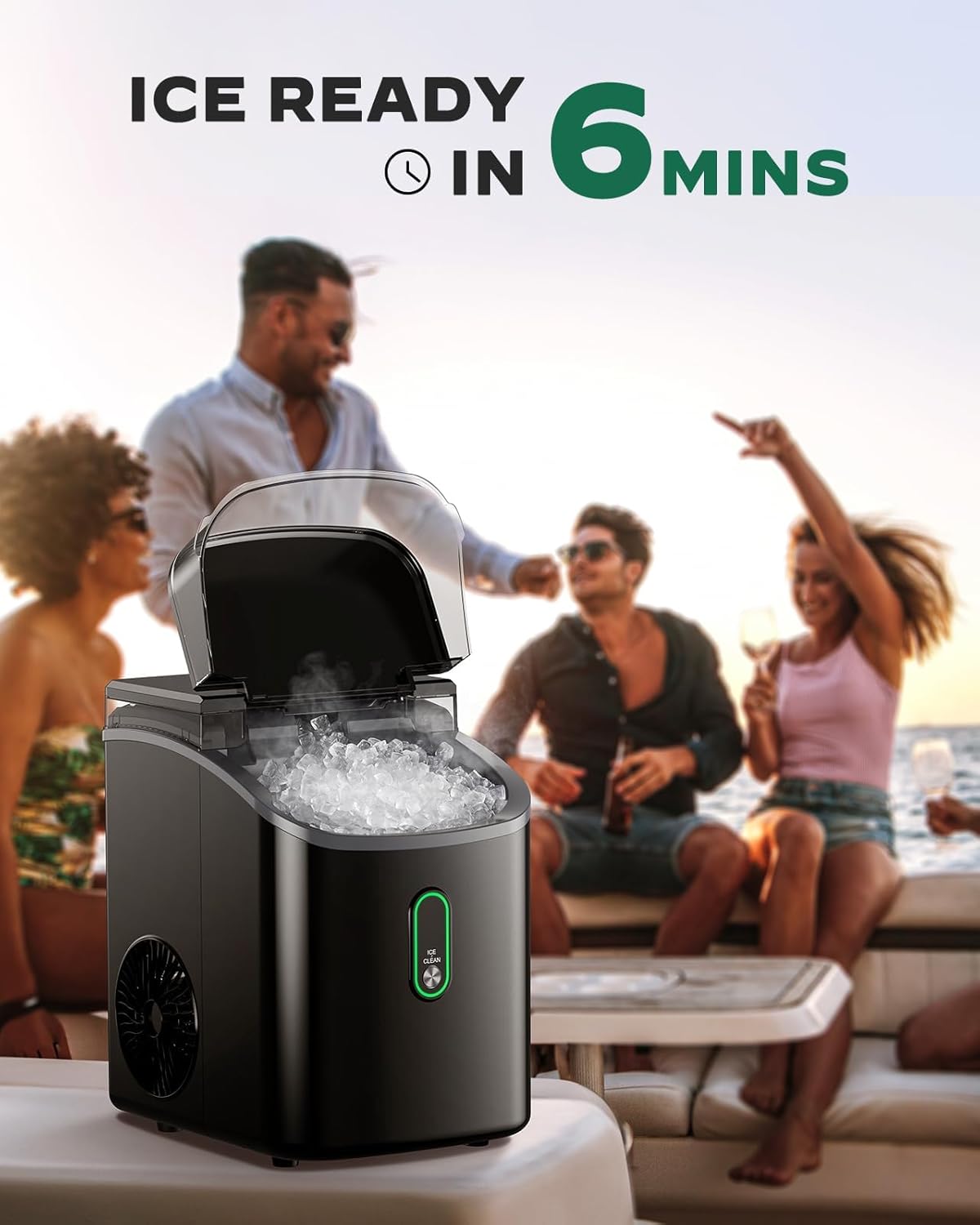Silonn Nugget Ice Maker Countertop 33lbs Daily Soft Chewable Ice Machine