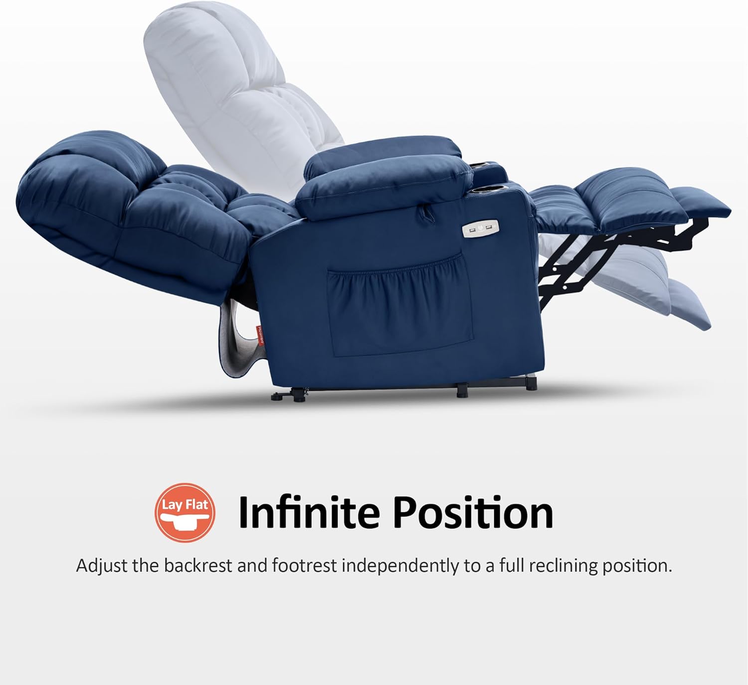 MCombo Dual Motor Power Lift Recliner Chair for Elderly with Heat Massage USB