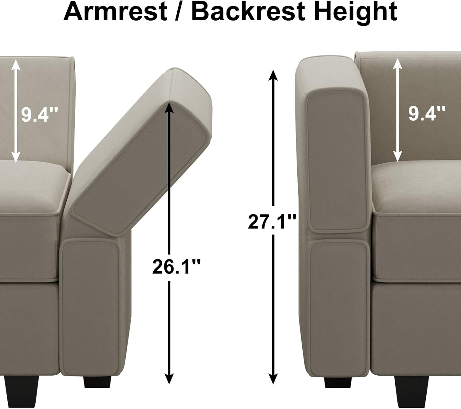 Belffin Velvet Modular Sectional Sofa with Ottoman Sleeper Bed Storage