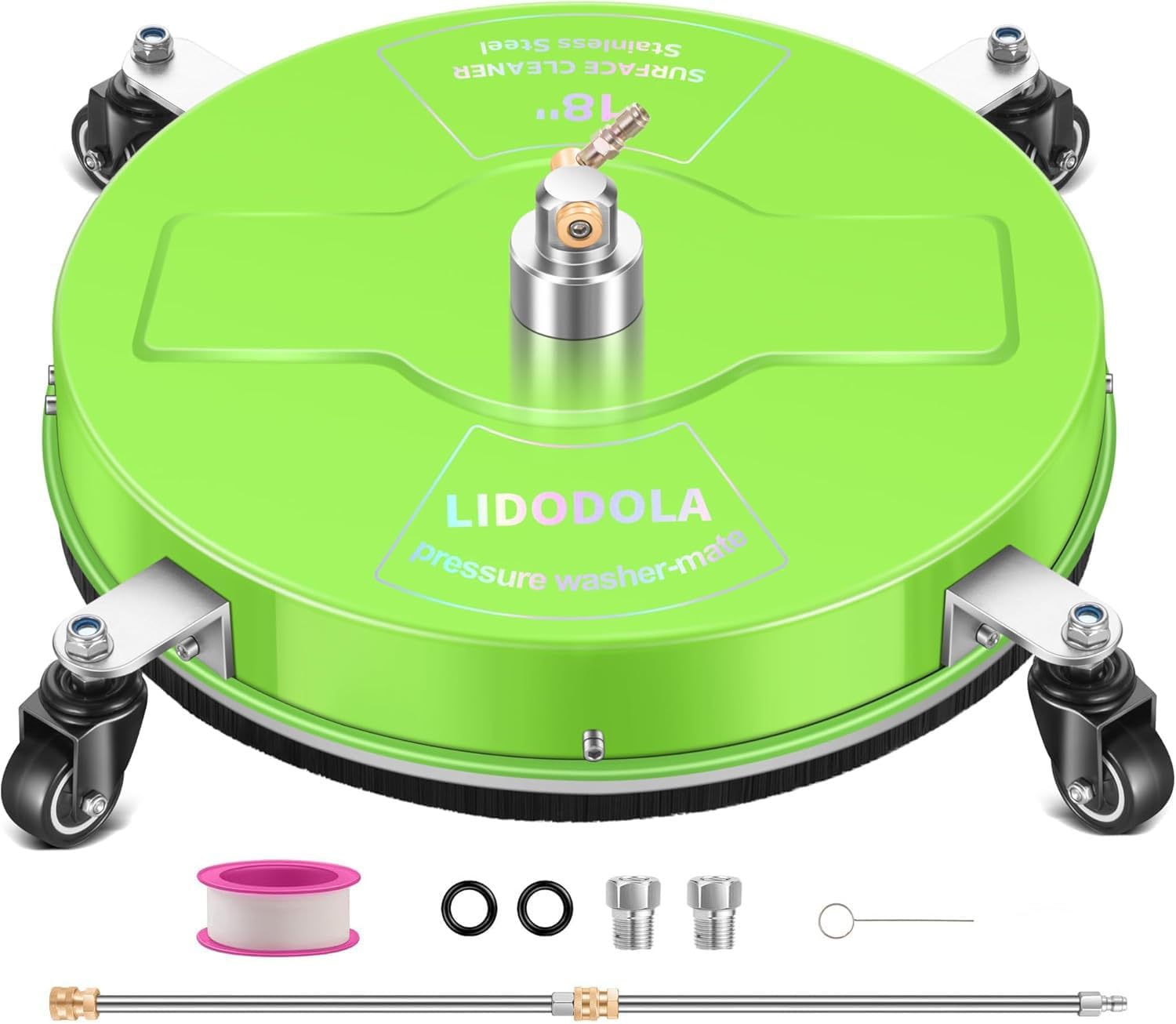 LidoDola 14 Inch Pressure Washer Surface Cleaner with Wheels for Concrete Patio Deck