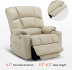 MCombo Large Power Lift Recliner Chair with Dual Motor Massage Heat Faux Leather