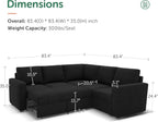 HONBAY Modular Sectional Sleeper Sofa L Shaped Couch with Pull Out Bed
