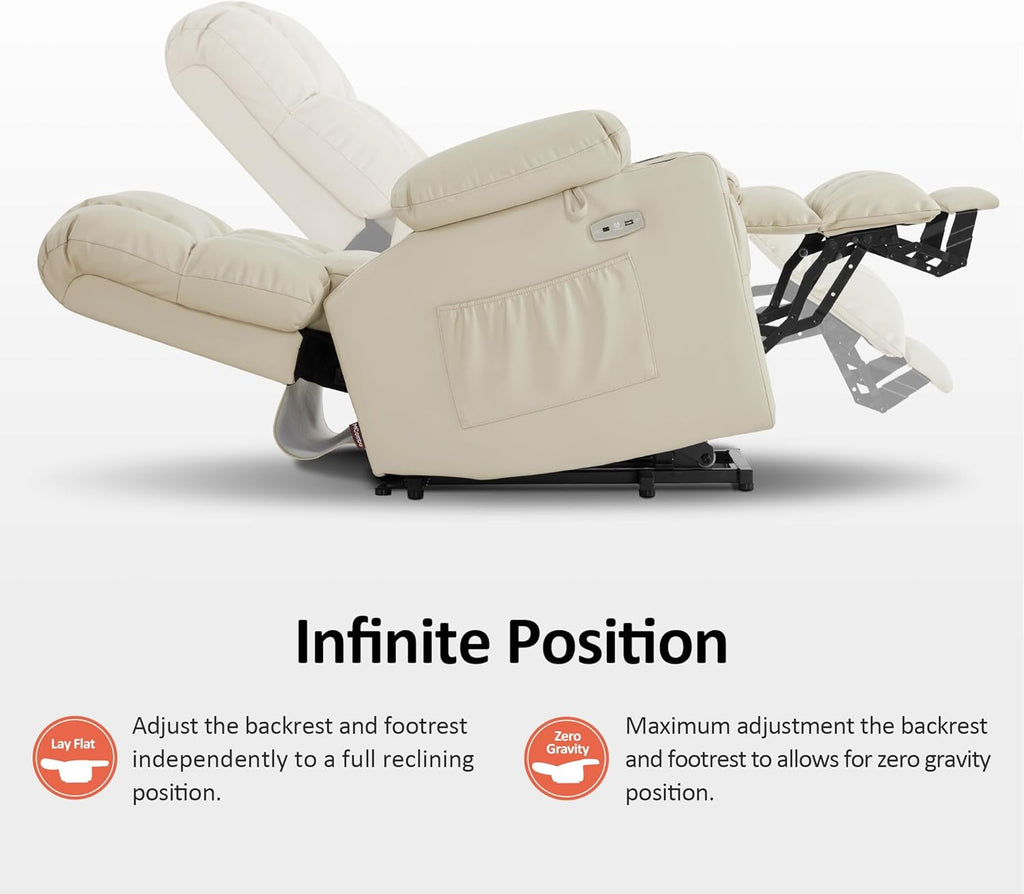 MCombo Dual Motor Power Lift Recliner Chair for Elderly with Heat Massage USB