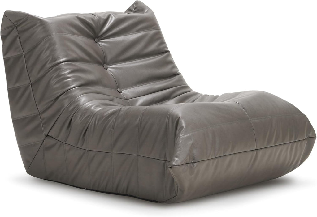 Hobestluk Giant Bean Bag Chair Memory Foam Faux Leather Floor Sofa for Adults