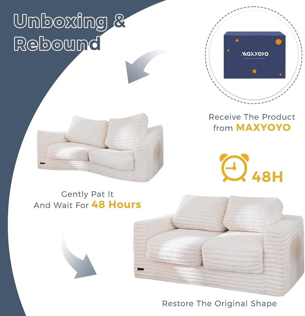 MAXYOYO Giant Bean Bag Chair for Adults with Pillows and Armrests