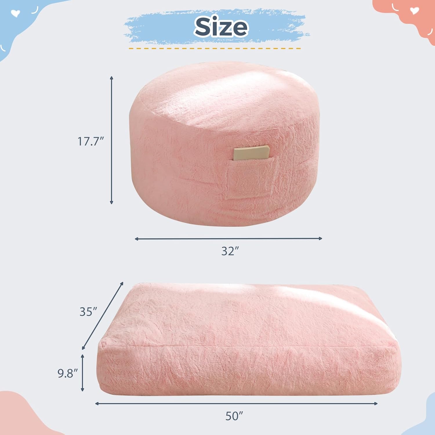 MAXYOYO Convertible Bean Bag Chair Bed for Kids with Foam Filling