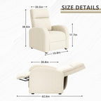 JUMMICO Adjustable Recliner Chair Thick Cushion Home Theater Sofa Living Room