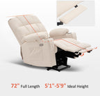 MCombo Large Power Lift Recliner Chair with Dual Motor Massage Heat Faux Leather