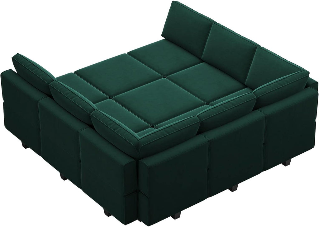Belffin Velvet Modular Sectional Sofa with Ottoman Sleeper Bed Storage