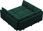 Belffin Velvet Modular Sectional Sofa with Ottoman Sleeper Bed Storage