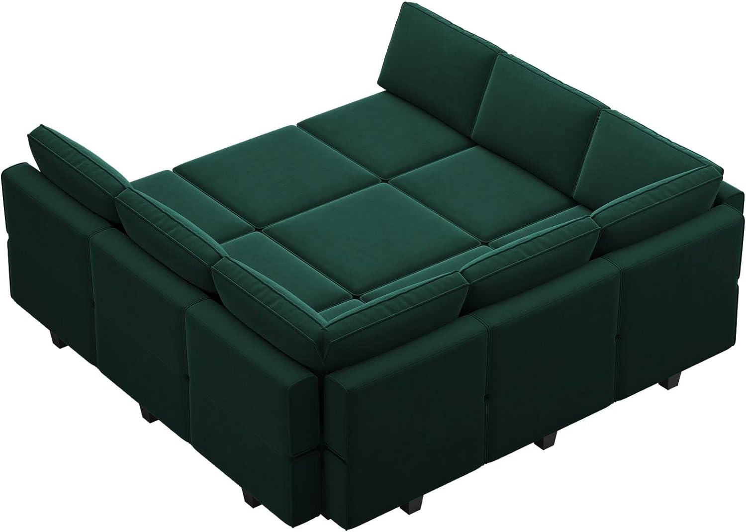 Belffin Velvet Modular Sectional Sofa with Ottoman Sleeper Bed Storage