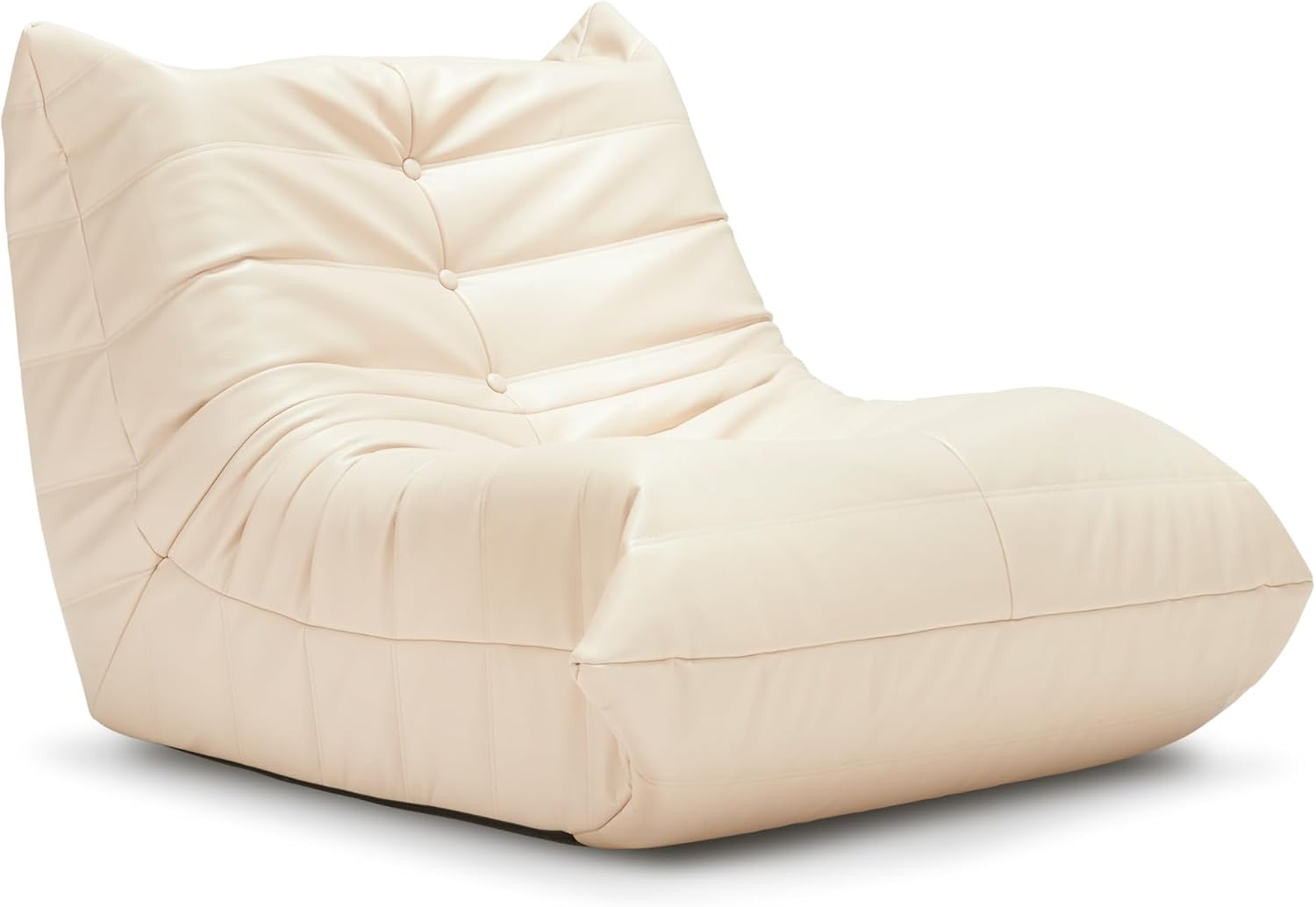 Hobestluk Giant Bean Bag Chair Memory Foam Faux Leather Floor Sofa for Adults