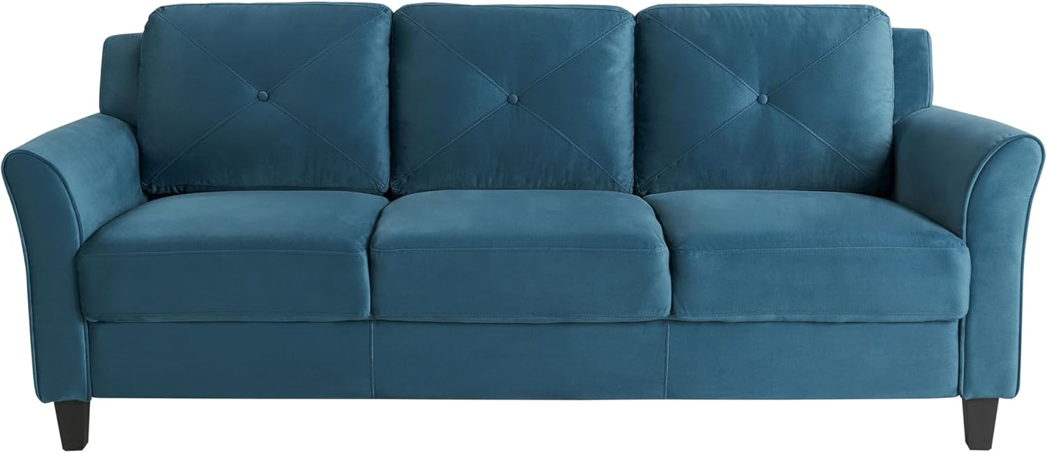 Lifestyle Harrington Sofa Upholstered Microfiber Fabric Curved Arm Couch