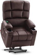 MCombo Large Power Lift Recliner Chair with Dual Motor Massage Heat Faux Leather