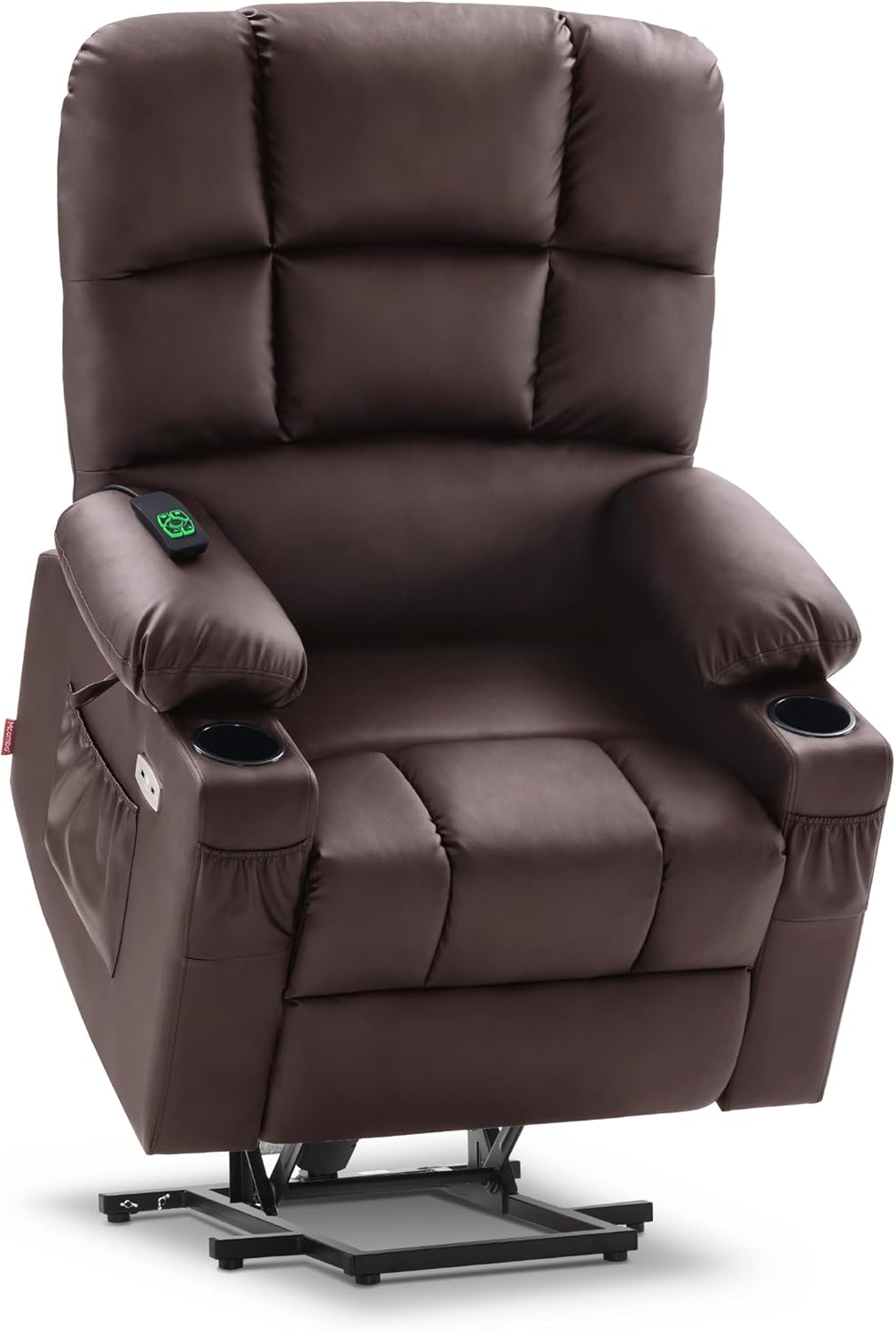 MCombo Large Power Lift Recliner Chair with Dual Motor Massage Heat Faux Leather