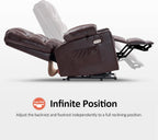 MCombo Large Power Lift Recliner Chair with Dual Motor Massage Heat Faux Leather
