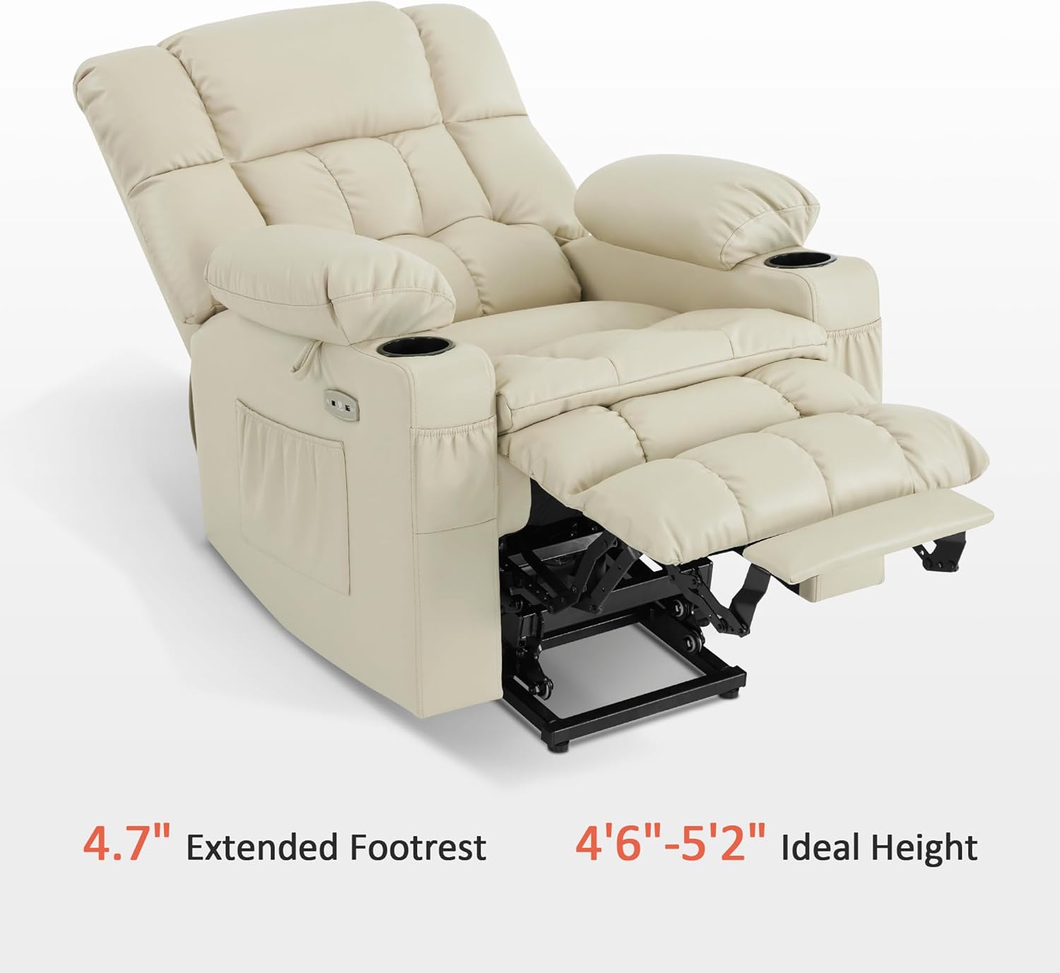MCombo Dual Motor Power Lift Recliner Chair for Elderly with Heat Massage USB