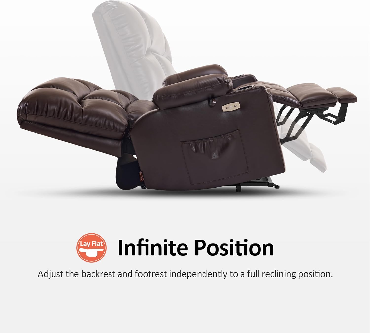 MCombo Large Power Lift Recliner Chair with Dual Motor Massage Heat Faux Leather