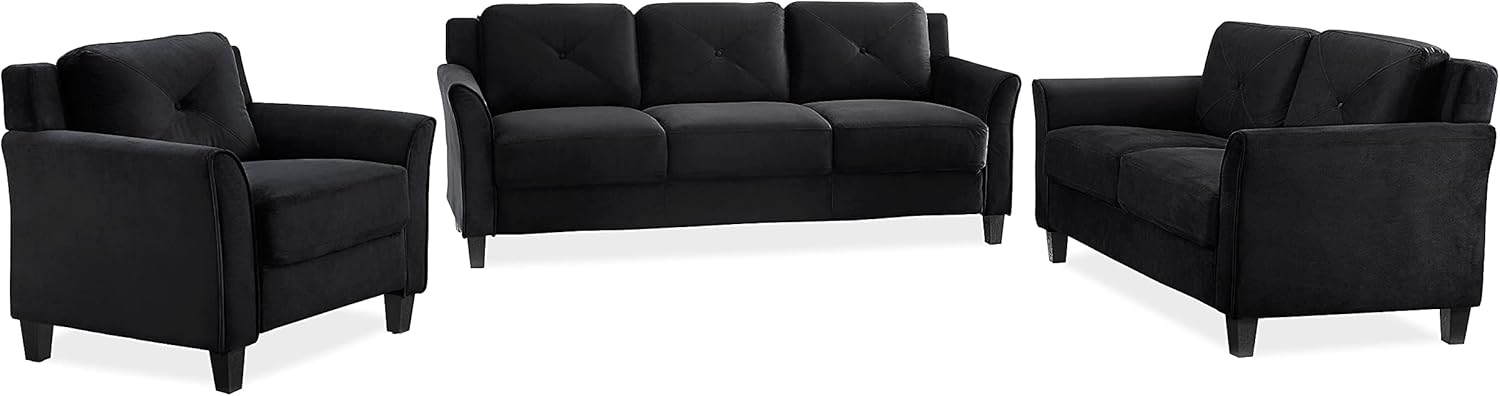 Lifestyle Harrington Sofa Upholstered Microfiber Fabric Curved Arm Couch