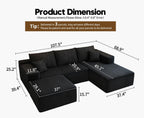 Settab Cloud Modular Sectional Sofa U Shaped Deep Seat Living Room Couch