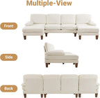VINGLI 110 Sectional Couch U Shaped Sofa Set with Double Chaise Chenille Fabric