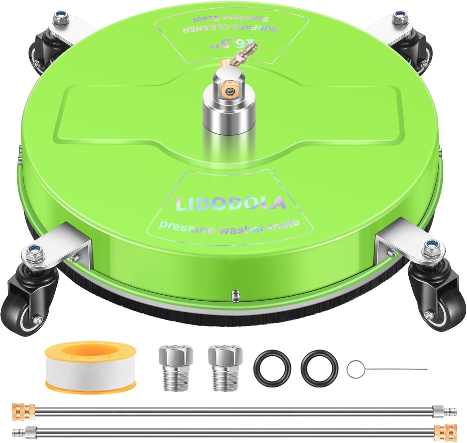 LidoDola 14 Inch Pressure Washer Surface Cleaner with Wheels for Concrete Patio Deck