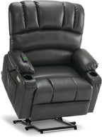 MCombo Power Lift Recliner Chair for Elderly with Heat Massage USB Cup Holders
