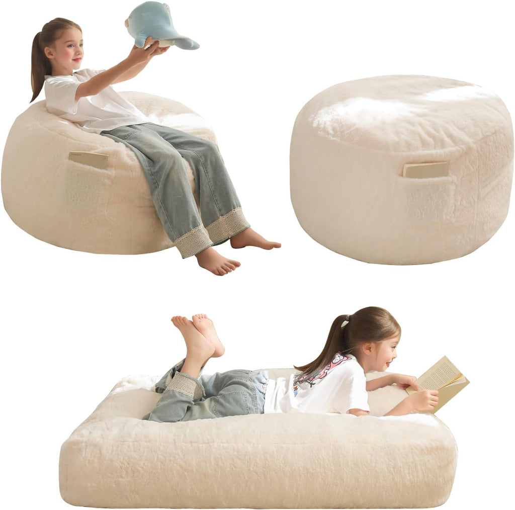 MAXYOYO Convertible Bean Bag Chair Bed for Kids with Foam Filling