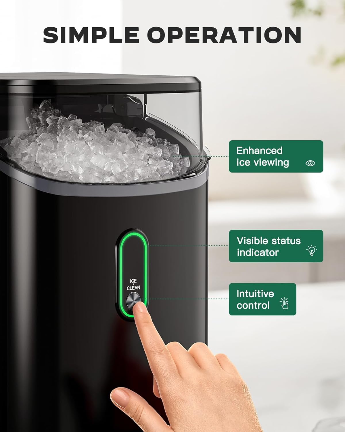 Silonn Nugget Ice Maker Countertop 33lbs Daily Soft Chewable Ice Machine