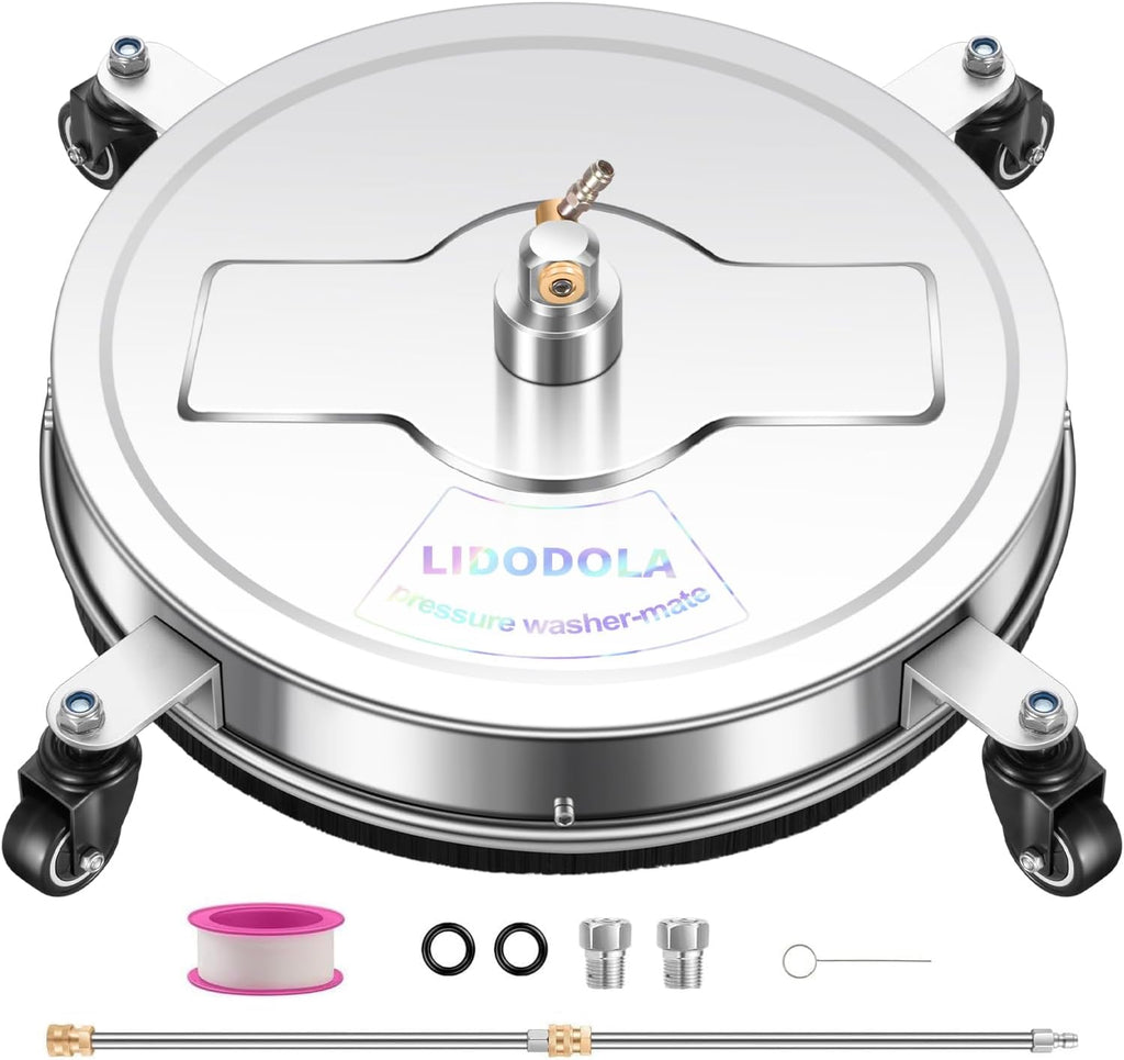 LidoDola 14 Inch Pressure Washer Surface Cleaner with Wheels for Concrete Patio Deck