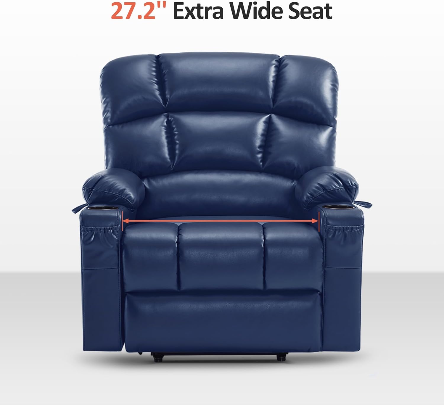 MCombo Large Power Lift Recliner Chair with Dual Motor Massage Heat Faux Leather